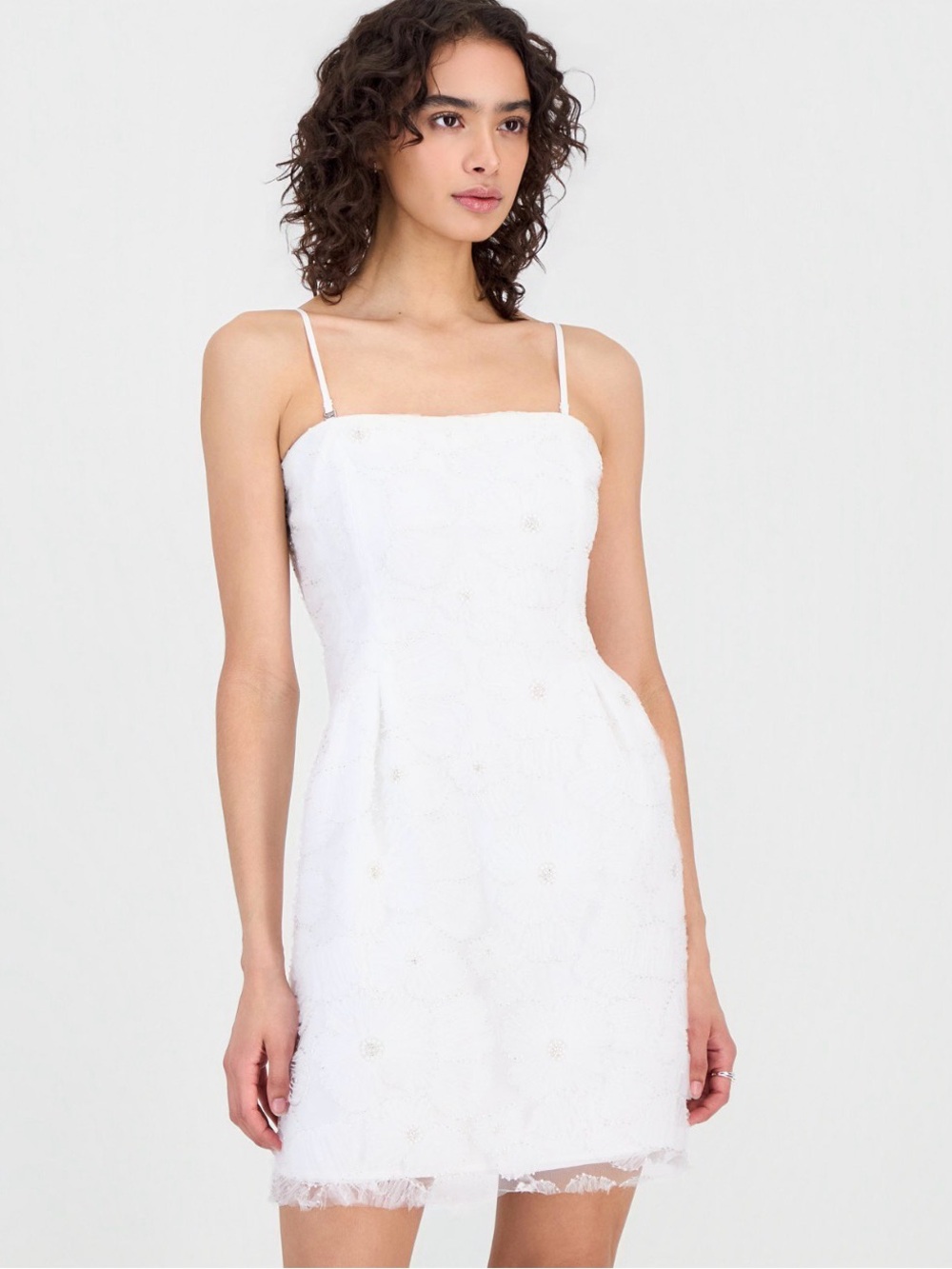 Sam Edelman Women’s Beaded Floral Strapless Mini Dress